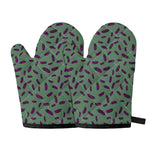 Little Purple Eggplant Pattern Print Oven Mitts