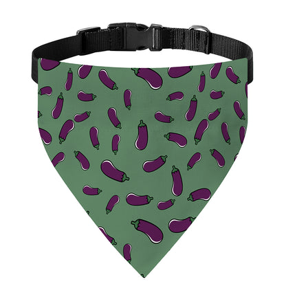 Little Purple Eggplant Pattern Print Over The Collar Dog Bandana