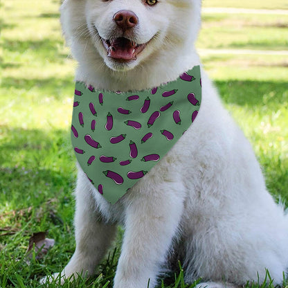 Little Purple Eggplant Pattern Print Over The Collar Dog Bandana