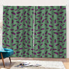 Little Purple Eggplant Pattern Print Pencil Pleat Curtains