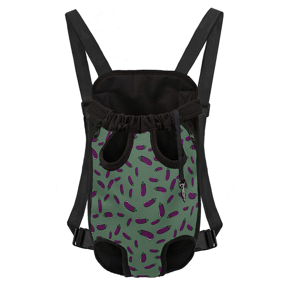 Little Purple Eggplant Pattern Print Pet Carrier Backpack