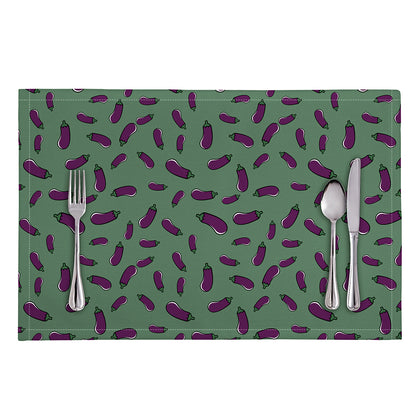 Little Purple Eggplant Pattern Print Placemat