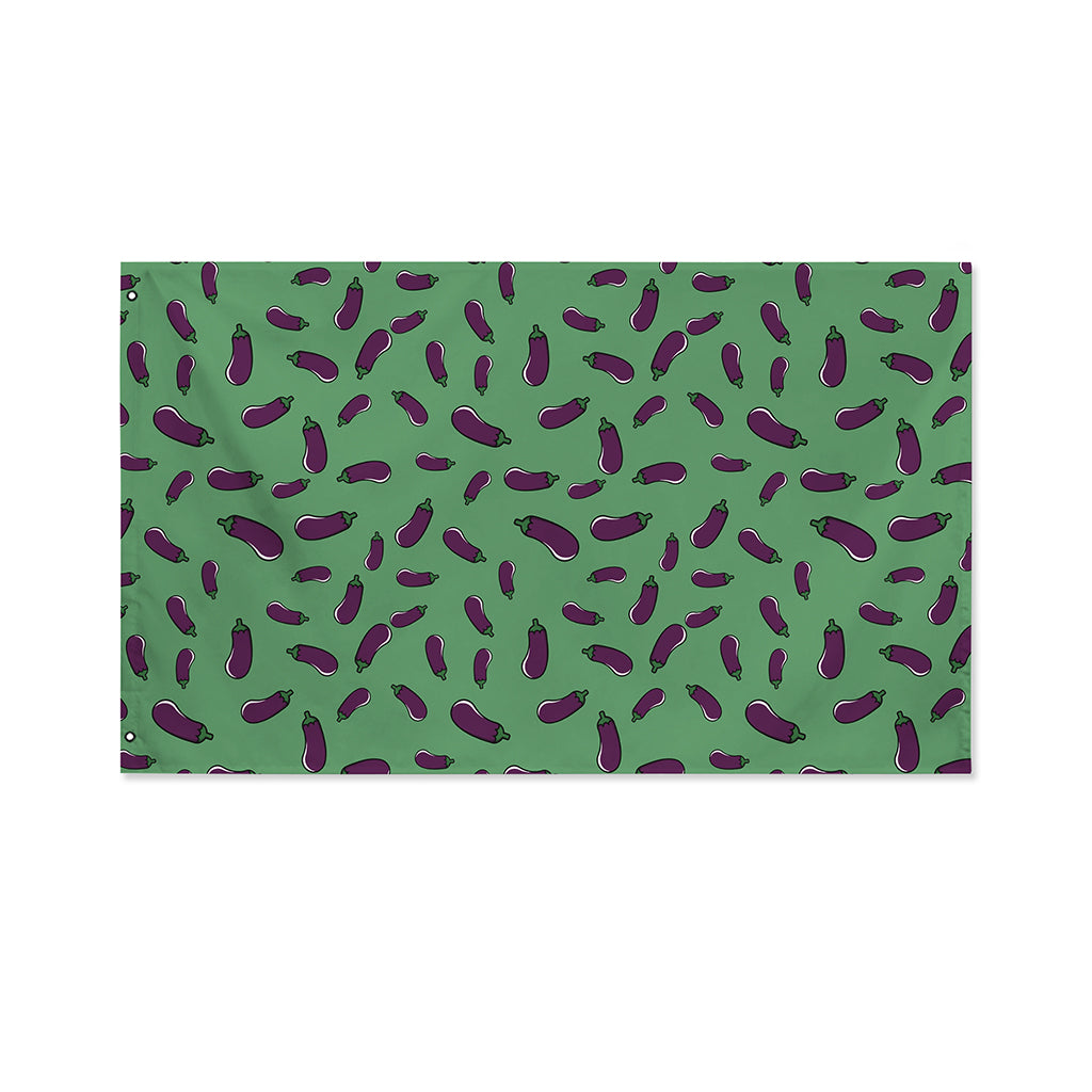 Little Purple Eggplant Pattern Print Polyester Flag