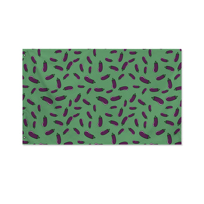 Little Purple Eggplant Pattern Print Polyester Flag