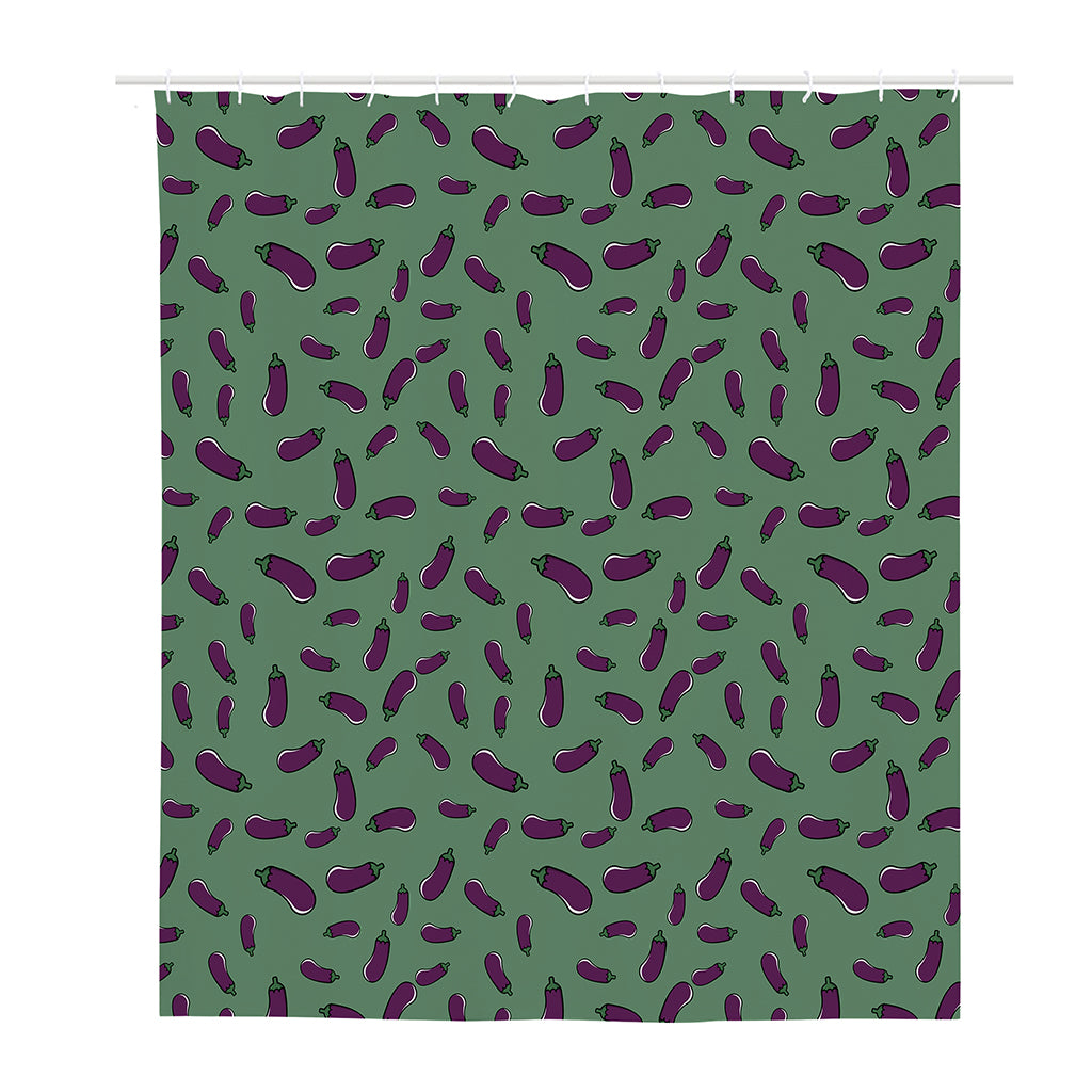 Little Purple Eggplant Pattern Print Polyester Shower Curtain