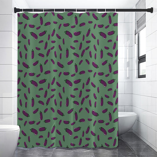 Little Purple Eggplant Pattern Print Premium Shower Curtain