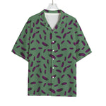 Little Purple Eggplant Pattern Print Rayon Hawaiian Shirt