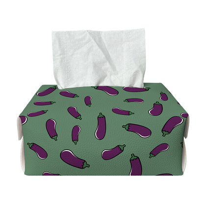 Little Purple Eggplant Pattern Print Rectangle Tissue Box Cover