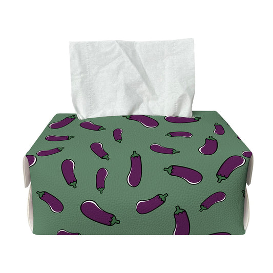 Little Purple Eggplant Pattern Print Rectangle Tissue Box Cover