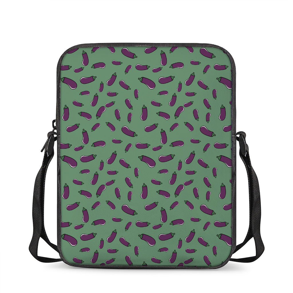 Little Purple Eggplant Pattern Print Rectangular Crossbody Bag