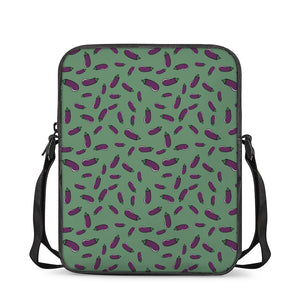 Little Purple Eggplant Pattern Print Rectangular Crossbody Bag