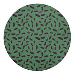 Little Purple Eggplant Pattern Print Round Blanket
