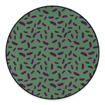 Little Purple Eggplant Pattern Print Round Floor Mat