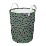 Little Purple Eggplant Pattern Print Round Laundry Basket
