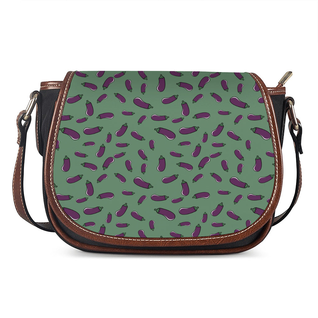 Little Purple Eggplant Pattern Print Saddle Bag