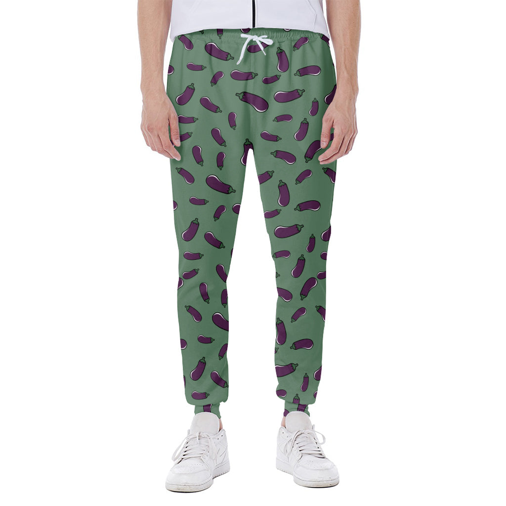 Little Purple Eggplant Pattern Print Scuba Joggers