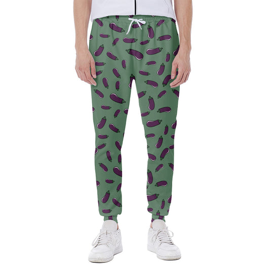 Little Purple Eggplant Pattern Print Scuba Joggers
