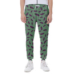 Little Purple Eggplant Pattern Print Scuba Joggers