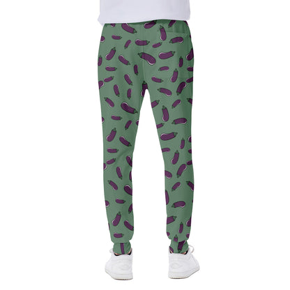Little Purple Eggplant Pattern Print Scuba Joggers