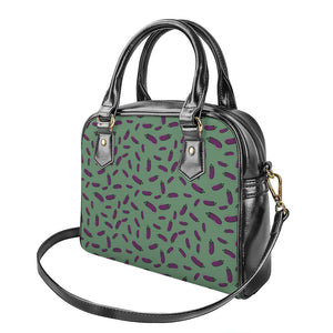 Little Purple Eggplant Pattern Print Shoulder Handbag