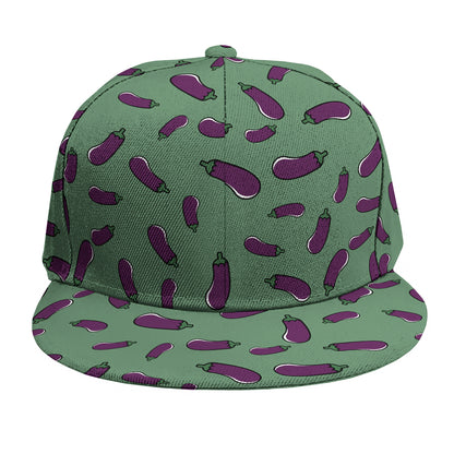 Little Purple Eggplant Pattern Print Snapback Cap