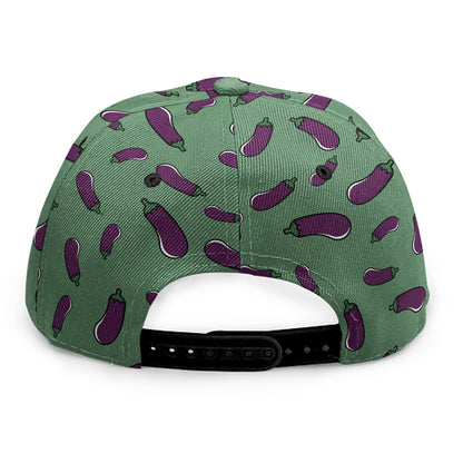 Little Purple Eggplant Pattern Print Snapback Cap