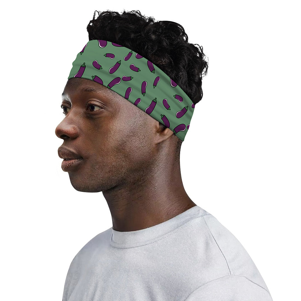 Little Purple Eggplant Pattern Print Sports Headband