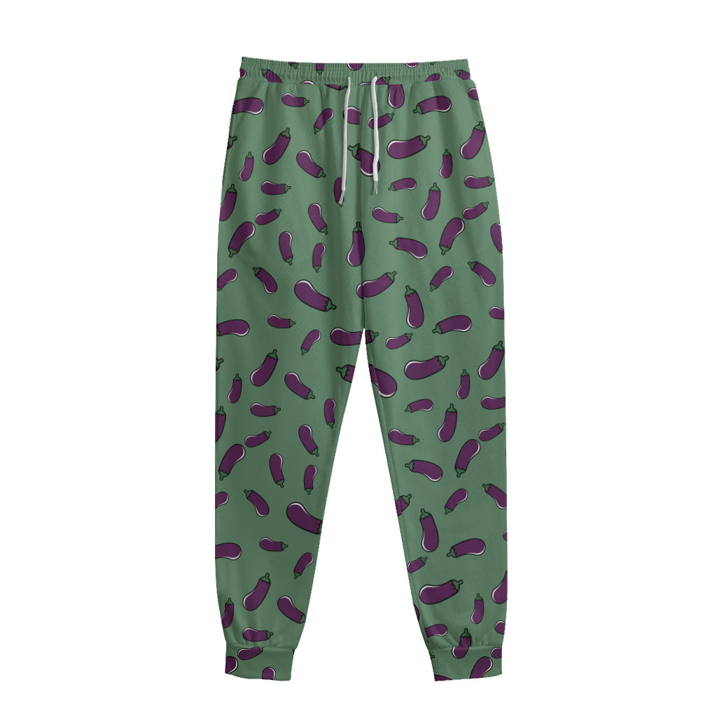 Little Purple Eggplant Pattern Print Sweatpants