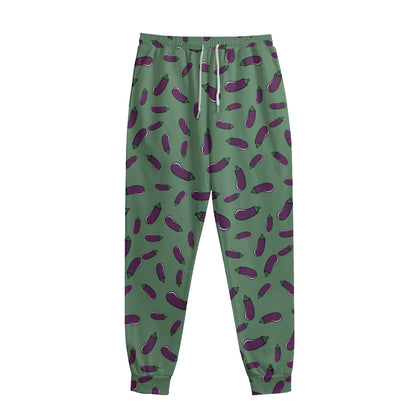Little Purple Eggplant Pattern Print Sweatpants
