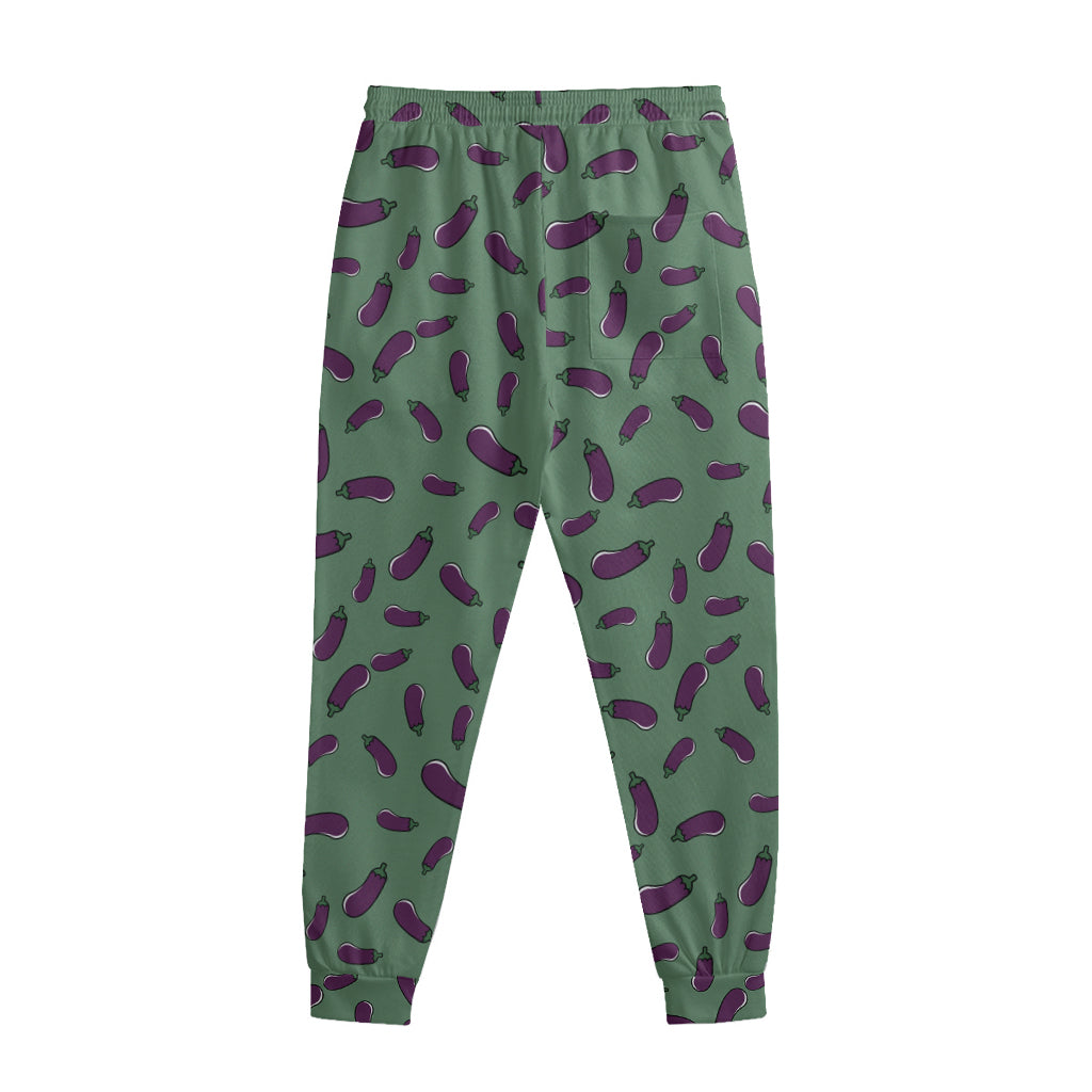 Little Purple Eggplant Pattern Print Sweatpants