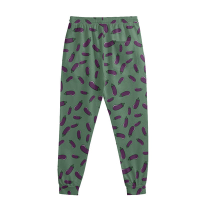 Little Purple Eggplant Pattern Print Sweatpants