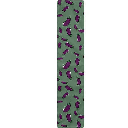 Little Purple Eggplant Pattern Print Table Runner