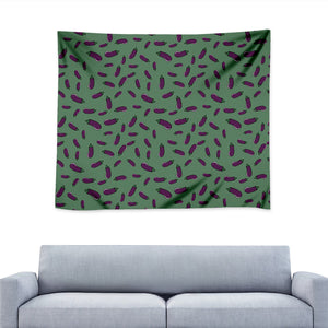 Little Purple Eggplant Pattern Print Tapestry