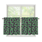 Little Purple Eggplant Pattern Print Tier Curtains