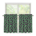 Little Purple Eggplant Pattern Print Tier Curtains