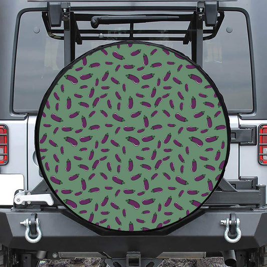 Little Purple Eggplant Pattern Print Tire Cover