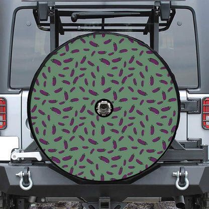 Little Purple Eggplant Pattern Print Tire Cover With Camera Hole