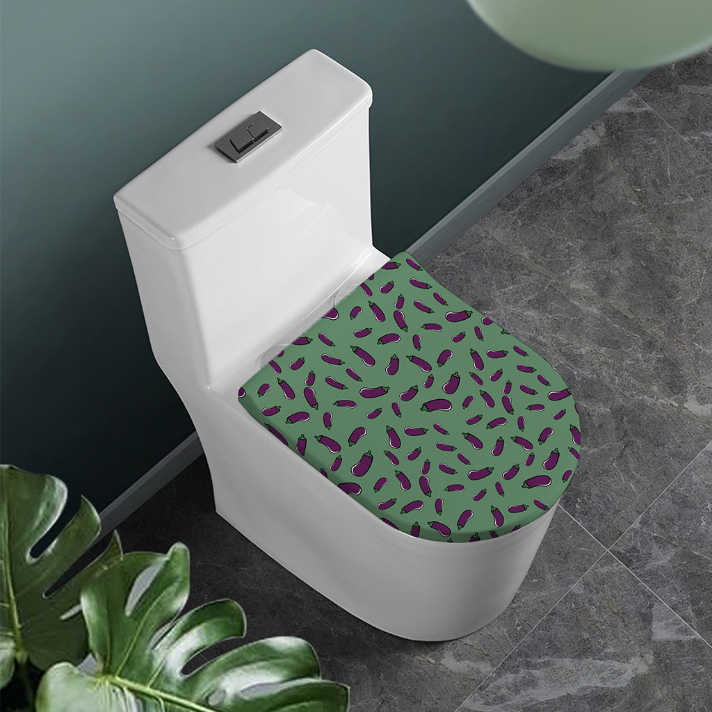 Little Purple Eggplant Pattern Print Toilet Lid Cover