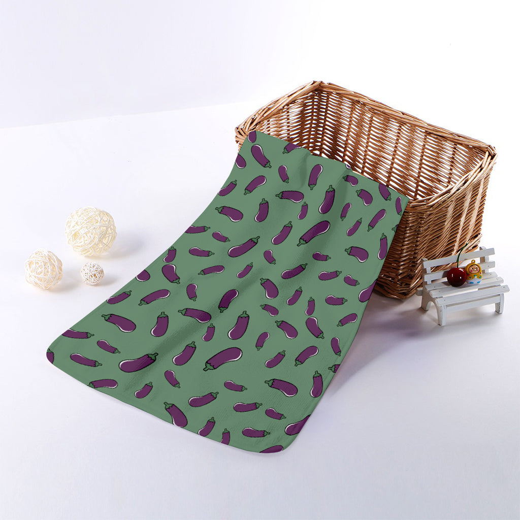 Little Purple Eggplant Pattern Print Towel