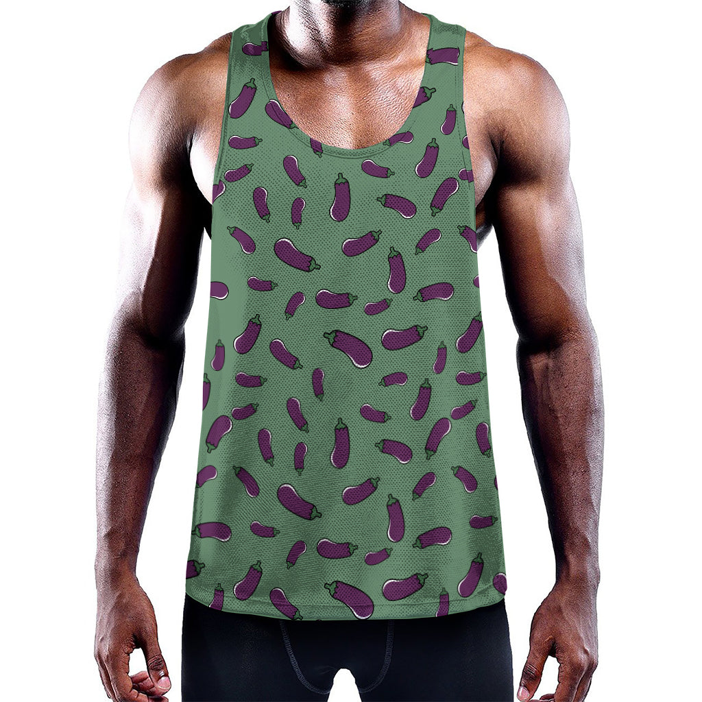 Little Purple Eggplant Pattern Print Training Tank Top