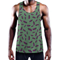 Little Purple Eggplant Pattern Print Men's Workout Tank Top