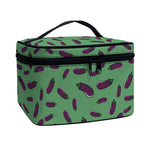 Little Purple Eggplant Pattern Print Travel Makeup Bag