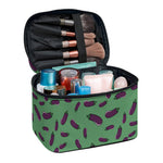 Little Purple Eggplant Pattern Print Travel Makeup Bag
