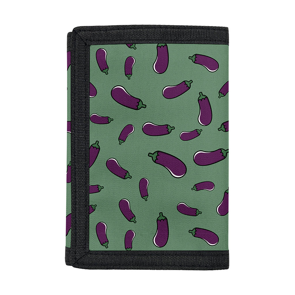 Little Purple Eggplant Pattern Print Trifold Wallet