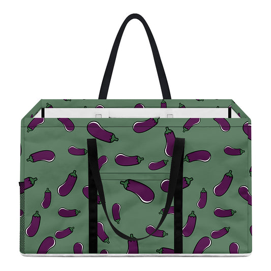 Little Purple Eggplant Pattern Print Utility Tote Bag