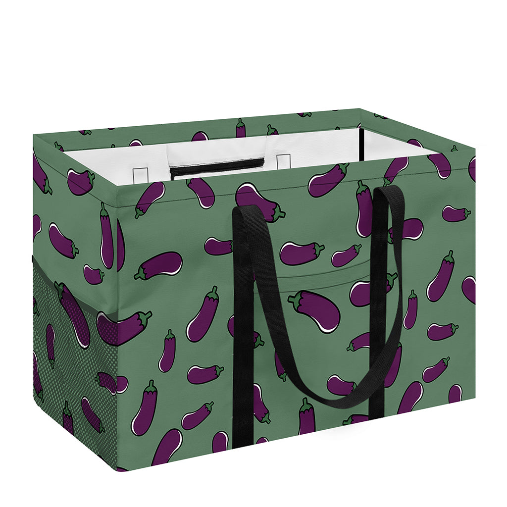 Little Purple Eggplant Pattern Print Utility Tote Bag