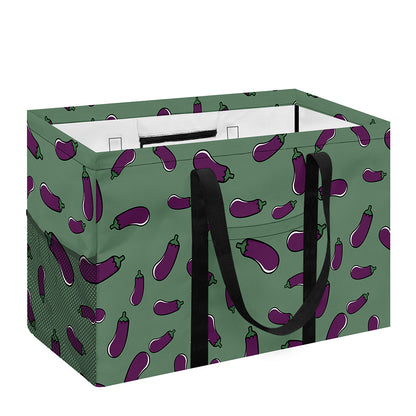 Little Purple Eggplant Pattern Print Utility Tote Bag