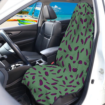 Little Purple Eggplant Pattern Print Waterproof Car Seat Cover