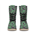 Little Purple Eggplant Pattern Print Winter Boots