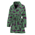 Little Purple Eggplant Pattern Print Women's Bathrobe